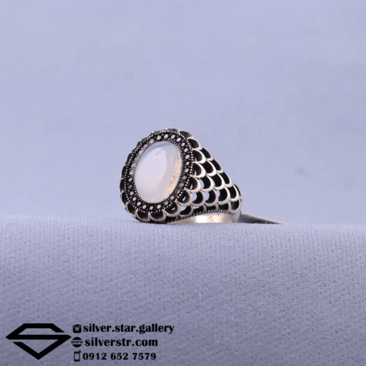 انگشتر عقیق کبود یمنی اسپرت کد 0269