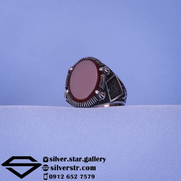 انگشتر عقیق سرخ اسپرت کد 0291