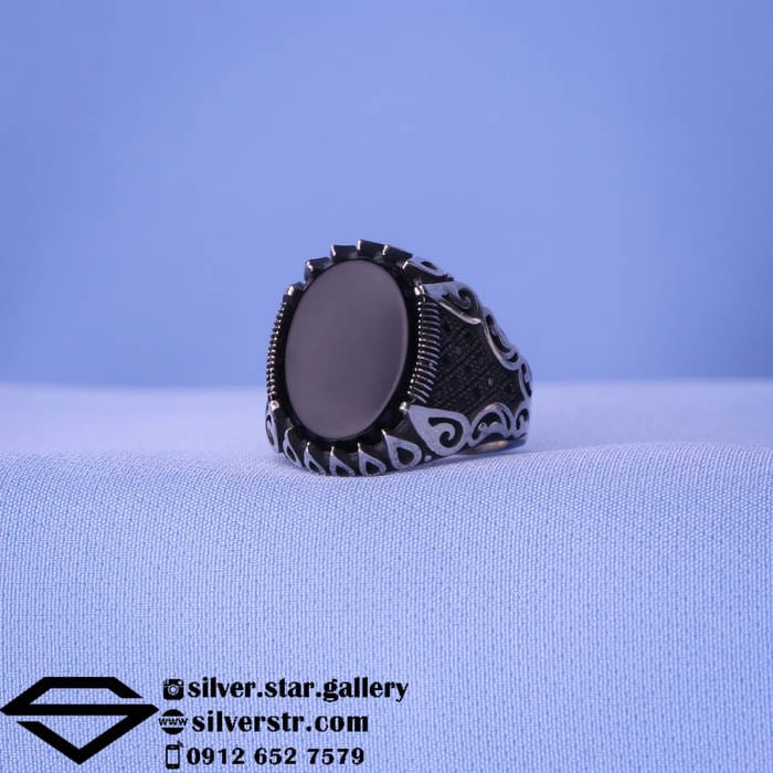 انگشتر عقیق مشکی اسپرت کد 0321
