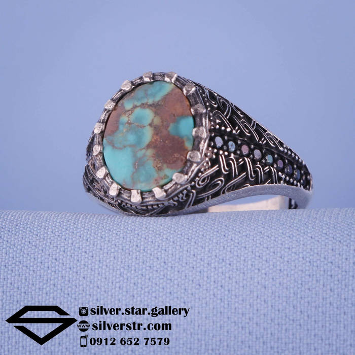 انگشتر اسپرت مردانه فیروزه کد 0839