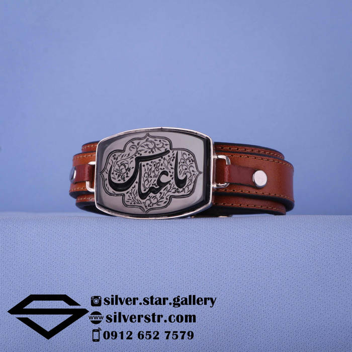 دستبند مردانه عقیق مشکی نقش یا عباس کد ۱۲۰۳