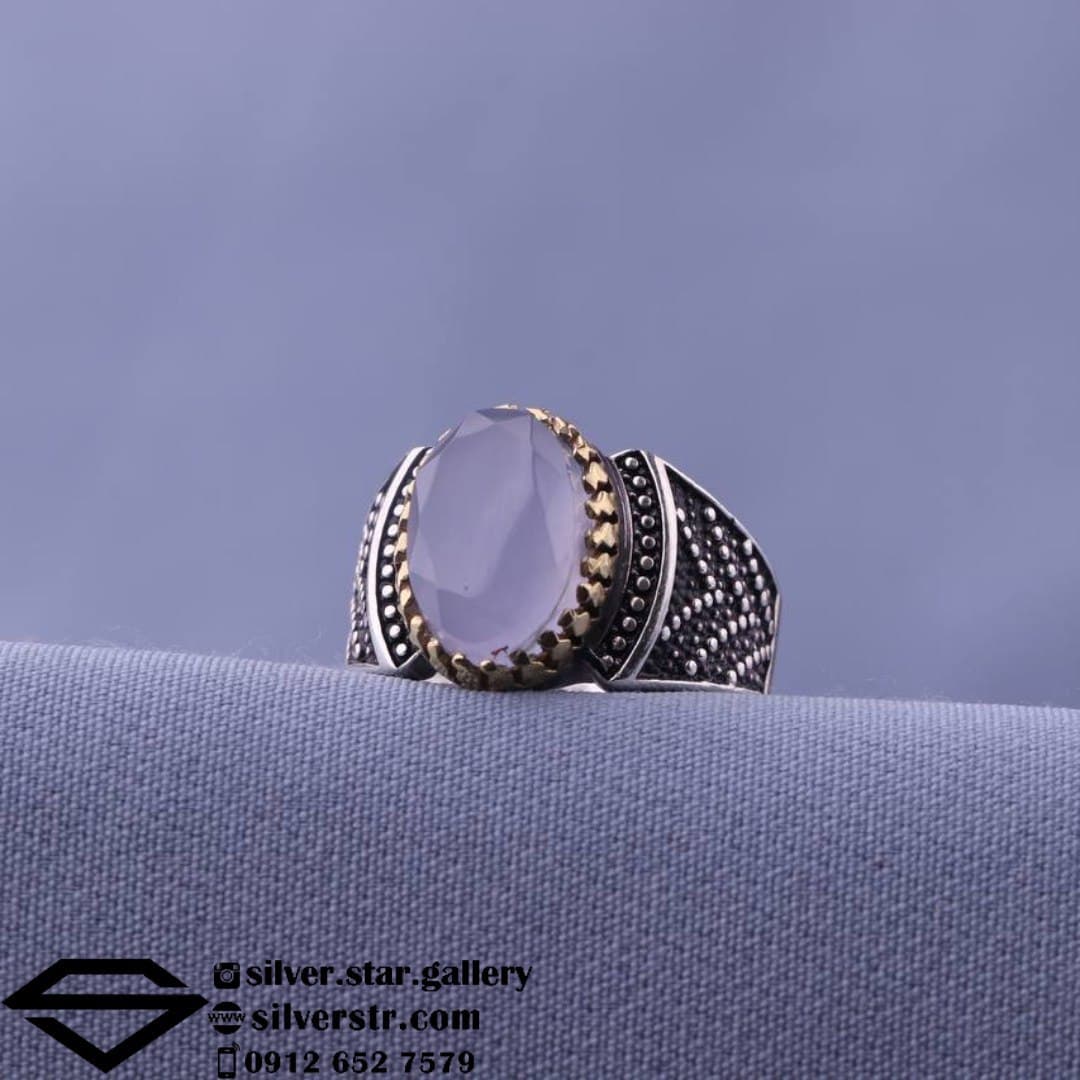 انگشتر عقیق کبود یمنی کد 0149