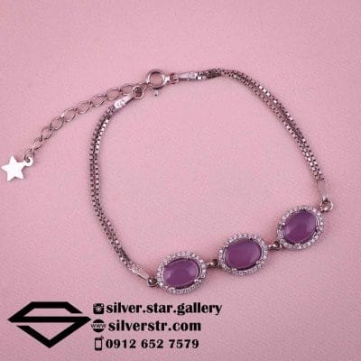 دستبند زنانه عقیق کبود یمنی کد 1522