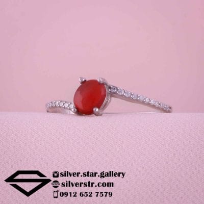 انگشتر زنانه عقیق سرخ یمنی کد 1418