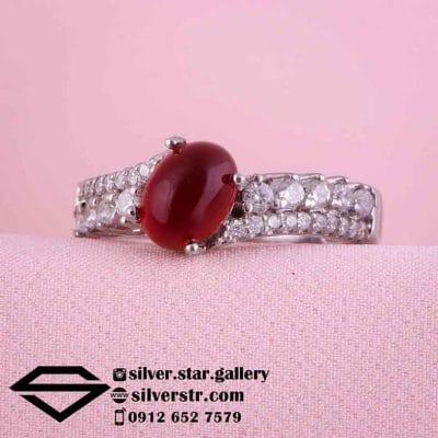 انگشتر زنانه گارنت اصل کد 1480