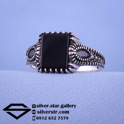 انگشتر اسپرت مردانه عقیق مشکی کد 1560