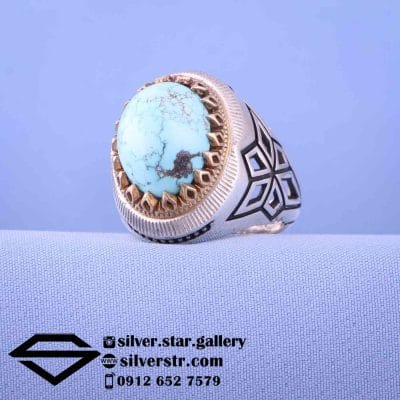 انگشتر مردانه اسپرت فیروزه نیشابوری کد 1581